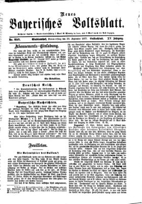 Neues bayerisches Volksblatt Donnerstag 20. September 1877