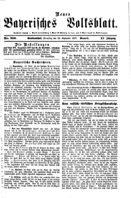 Neues bayerisches Volksblatt Samstag 22. September 1877