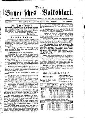 Neues bayerisches Volksblatt Montag 24. September 1877