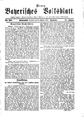 Neues bayerisches Volksblatt Samstag 20. Oktober 1877