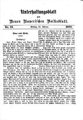 Neues bayerisches Volksblatt. Unterhaltungsblatt (Neues bayerisches Volksblatt) Montag 26. Februar 1877