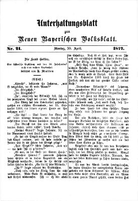 Neues bayerisches Volksblatt. Unterhaltungsblatt (Neues bayerisches Volksblatt) Montag 30. April 1877