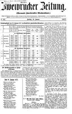 Zweibrücker Zeitung (Zweibrücker Wochenblatt) Freitag 19. Januar 1877