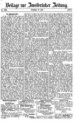 Zweibrücker Zeitung (Zweibrücker Wochenblatt) Sonntag 15. Juli 1877