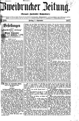 Zweibrücker Zeitung (Zweibrücker Wochenblatt) Freitag 7. September 1877