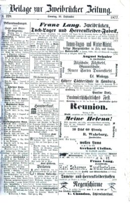 Zweibrücker Zeitung (Zweibrücker Wochenblatt) Sonntag 30. September 1877