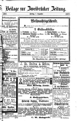 Zweibrücker Zeitung (Zweibrücker Wochenblatt) Freitag 7. Dezember 1877