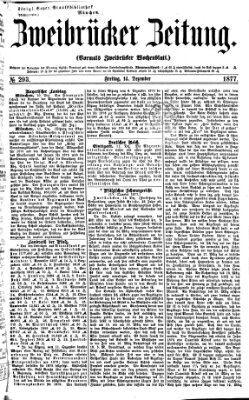 Zweibrücker Zeitung (Zweibrücker Wochenblatt) Freitag 14. Dezember 1877