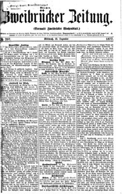 Zweibrücker Zeitung (Zweibrücker Wochenblatt) Mittwoch 19. Dezember 1877