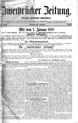 Zweibrücker Zeitung (Zweibrücker Wochenblatt) Dienstag 25. Dezember 1877