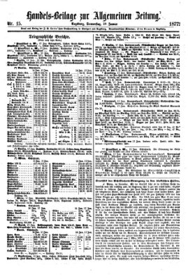 Allgemeine Zeitung. Handelsbeilage (Allgemeine Zeitung) Donnerstag 18. Januar 1877