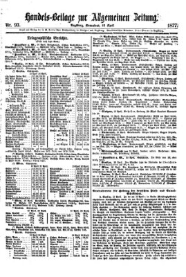 Allgemeine Zeitung. Handelsbeilage (Allgemeine Zeitung) Samstag 21. April 1877