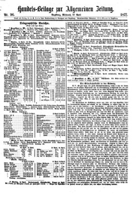 Allgemeine Zeitung. Handelsbeilage (Allgemeine Zeitung) Mittwoch 25. April 1877