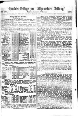 Allgemeine Zeitung. Handelsbeilage (Allgemeine Zeitung) Samstag 29. Dezember 1877