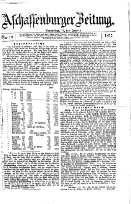 Aschaffenburger Zeitung Donnerstag 11. Januar 1877