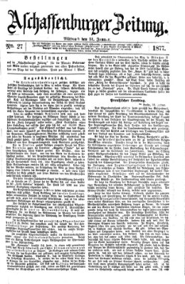 Aschaffenburger Zeitung Mittwoch 31. Januar 1877