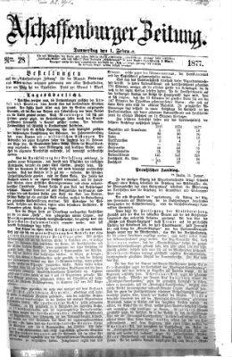 Aschaffenburger Zeitung Donnerstag 1. Februar 1877