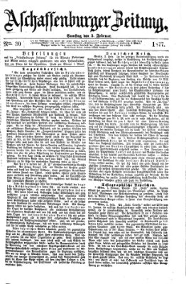 Aschaffenburger Zeitung Samstag 3. Februar 1877