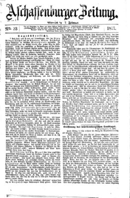 Aschaffenburger Zeitung Mittwoch 7. Februar 1877