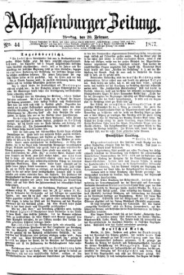 Aschaffenburger Zeitung Dienstag 20. Februar 1877