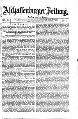 Aschaffenburger Zeitung Samstag 24. Februar 1877