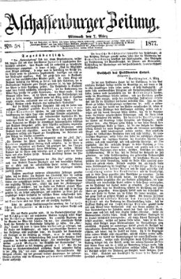 Aschaffenburger Zeitung Mittwoch 7. März 1877