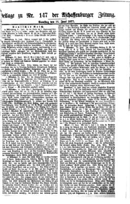 Aschaffenburger Zeitung Samstag 16. Juni 1877