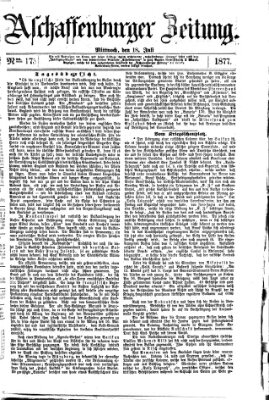 Aschaffenburger Zeitung Mittwoch 18. Juli 1877