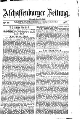 Aschaffenburger Zeitung Mittwoch 25. Juli 1877