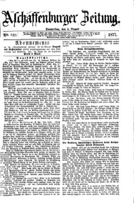 Aschaffenburger Zeitung Donnerstag 2. August 1877