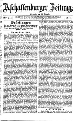 Aschaffenburger Zeitung Mittwoch 29. August 1877