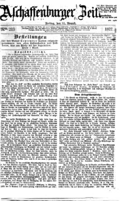 Aschaffenburger Zeitung Freitag 31. August 1877