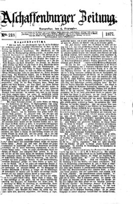 Aschaffenburger Zeitung Donnerstag 6. September 1877