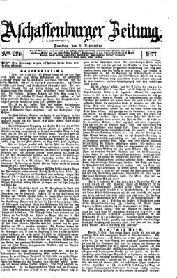 Aschaffenburger Zeitung Samstag 8. September 1877