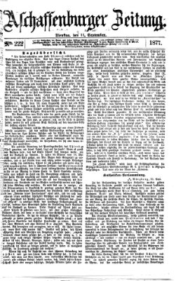 Aschaffenburger Zeitung Dienstag 11. September 1877