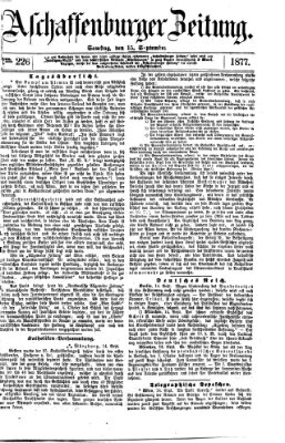 Aschaffenburger Zeitung Samstag 15. September 1877