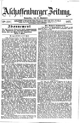 Aschaffenburger Zeitung Donnerstag 20. September 1877