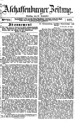 Aschaffenburger Zeitung Dienstag 25. September 1877