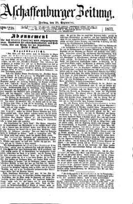 Aschaffenburger Zeitung Freitag 28. September 1877