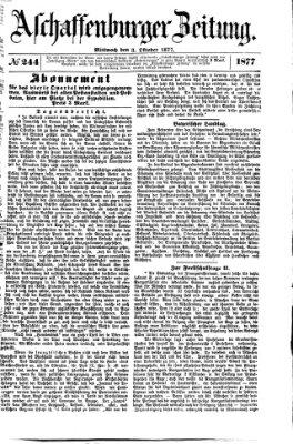 Aschaffenburger Zeitung Mittwoch 3. Oktober 1877