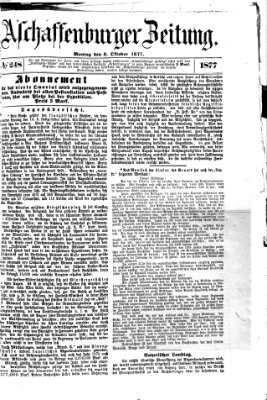 Aschaffenburger Zeitung Montag 8. Oktober 1877