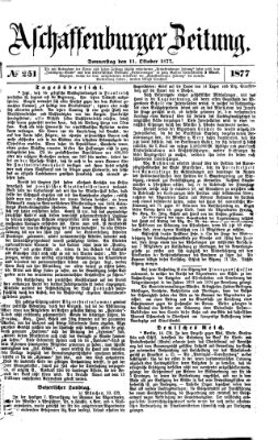 Aschaffenburger Zeitung Donnerstag 11. Oktober 1877