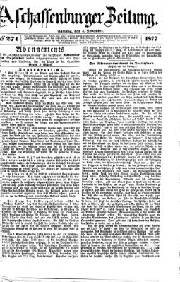 Aschaffenburger Zeitung Samstag 3. November 1877