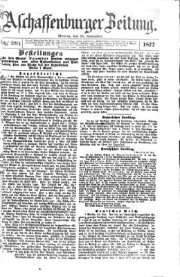 Aschaffenburger Zeitung Montag 26. November 1877