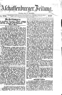 Aschaffenburger Zeitung Dienstag 27. November 1877