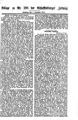 Aschaffenburger Zeitung Samstag 1. Dezember 1877