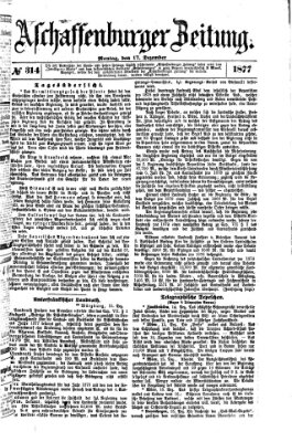 Aschaffenburger Zeitung Montag 17. Dezember 1877