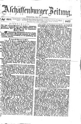 Aschaffenburger Zeitung Donnerstag 27. Dezember 1877