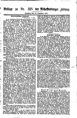 Aschaffenburger Zeitung Samstag 29. Dezember 1877