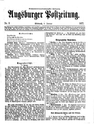 Augsburger Postzeitung Mittwoch 3. Januar 1877